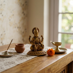 Brass Lakshmi Devi Idol | Antique Finish | Wealth Goddess Statue for Home Temple