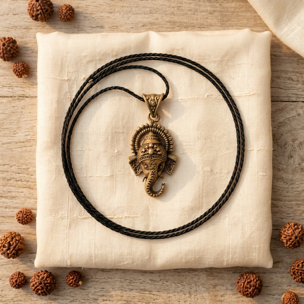Brass Ganesh Pendant | Vighnaharta Divine Jewelry | Daily Wear & Gifting