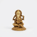 Lord Ganesh Brass Idol | Vighnaharta Murti | Home Temple Pooja Statue