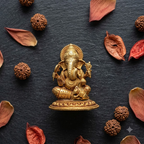 Lord Ganesh Brass Idol | Vighnaharta Murti | Home Temple Pooja Statue